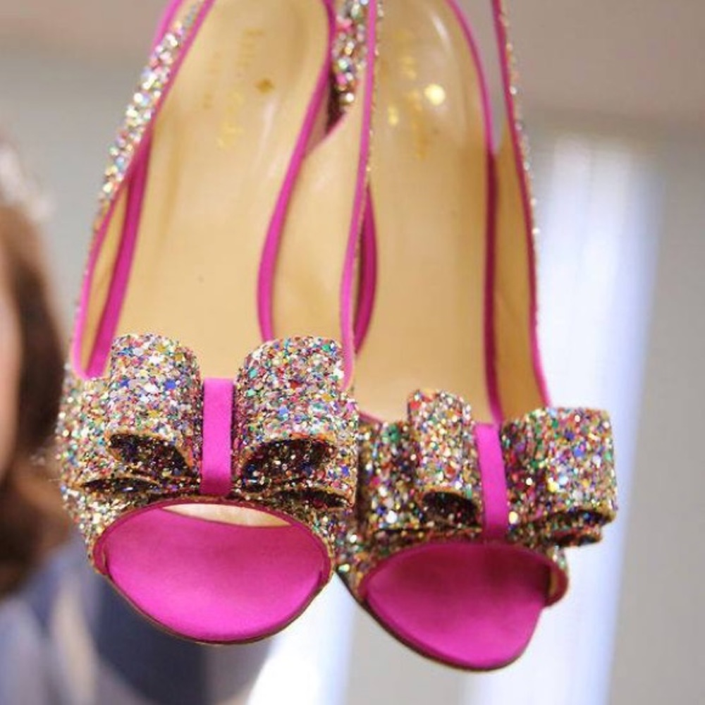 Kate Spade Multi-glitter “Charm” heel